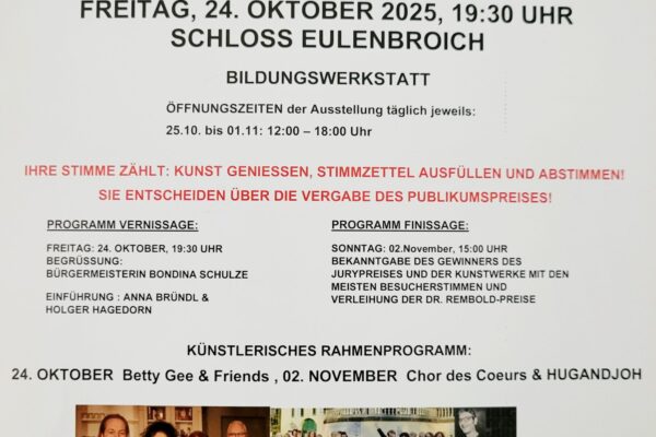 Betty Gee & Friends: 45. Kunstausstellung im Schloss Eulenbroich